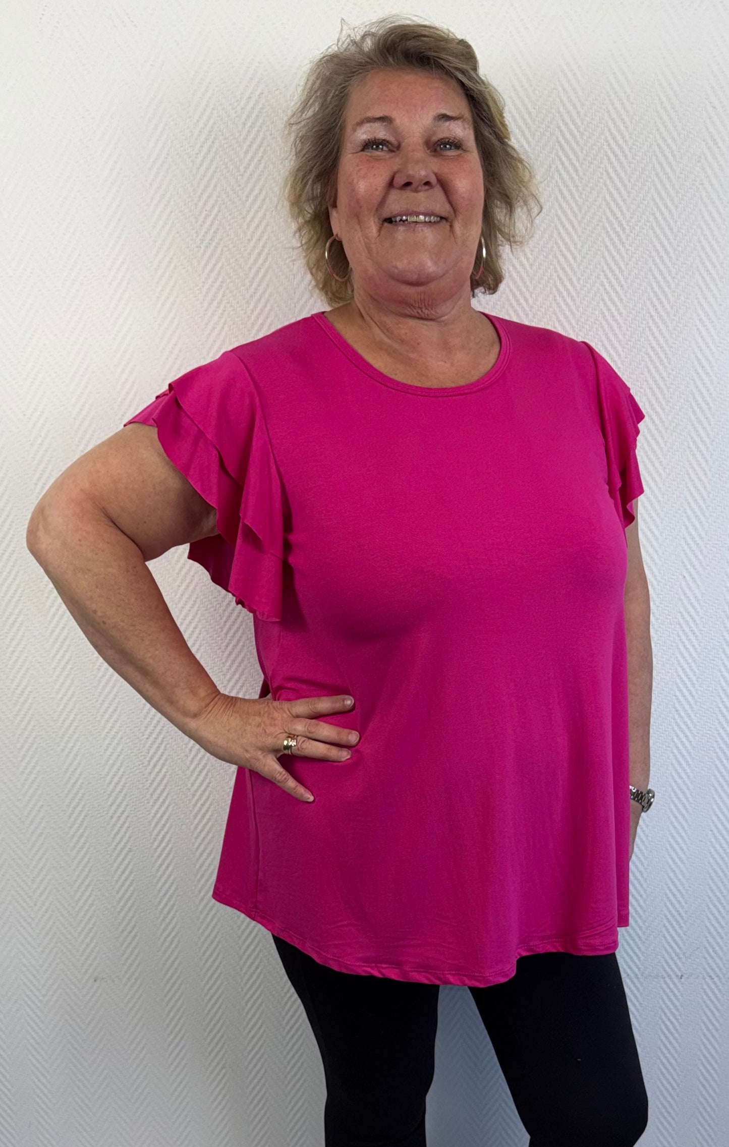 A lijn shirt met roezel mouw 46/48/50