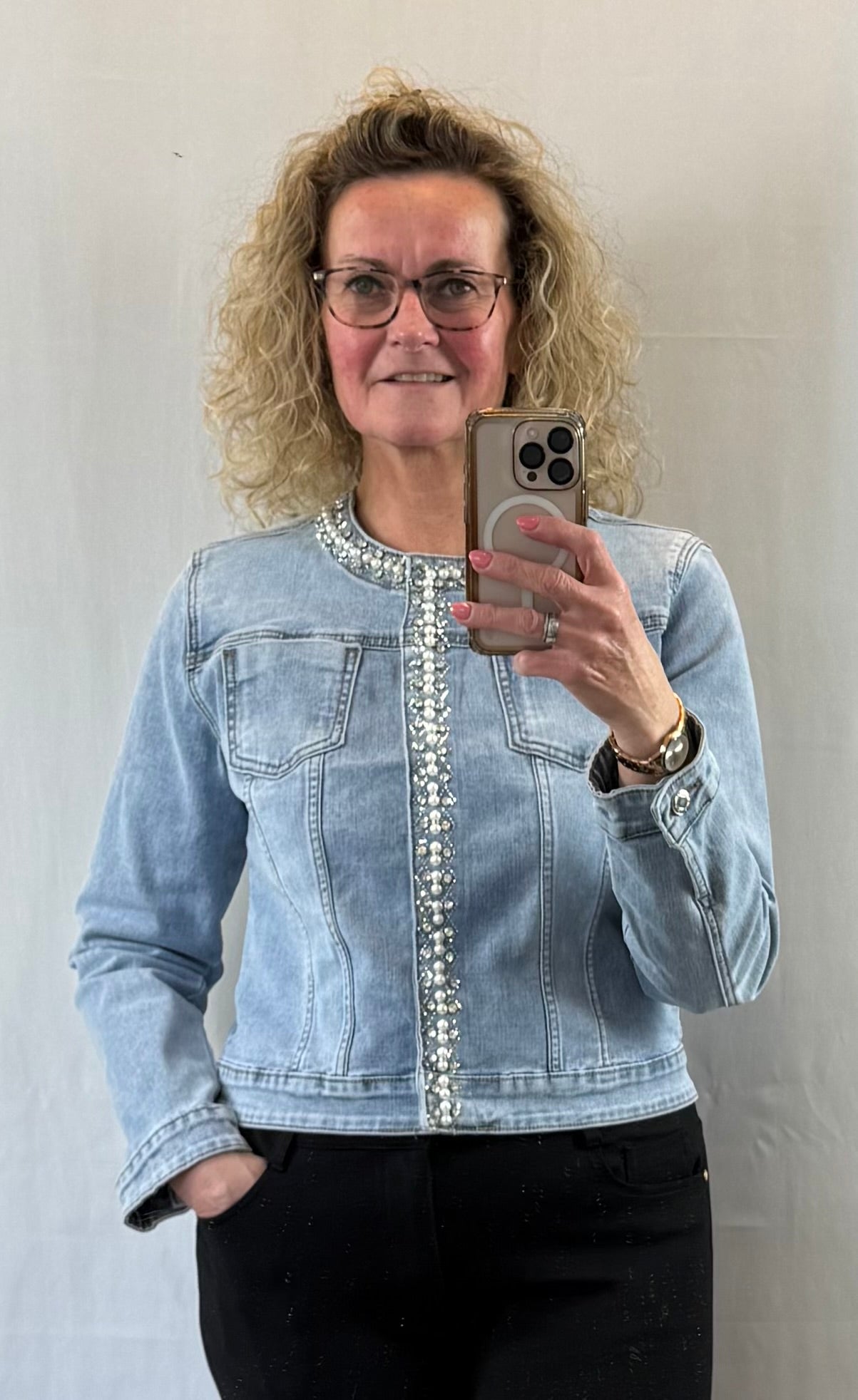 Kort spijkerjasje van Goodies Parel 40-42-44-46-48