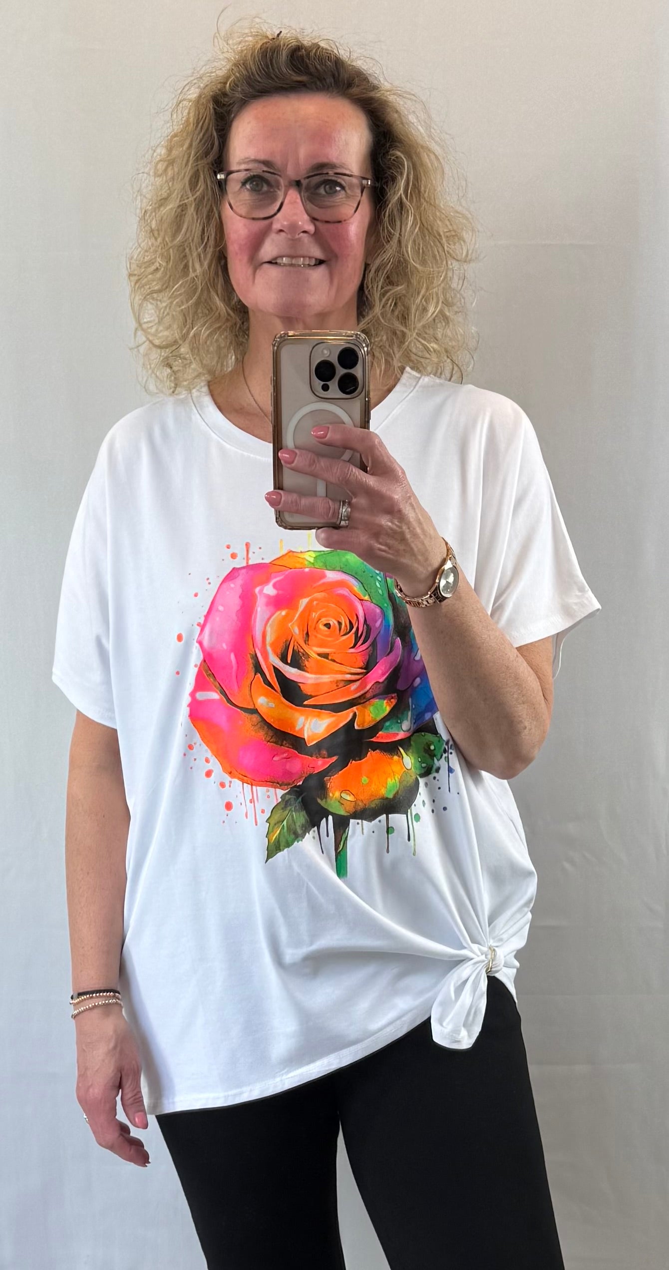 Katoenen shirt Roos 44/46/48/50