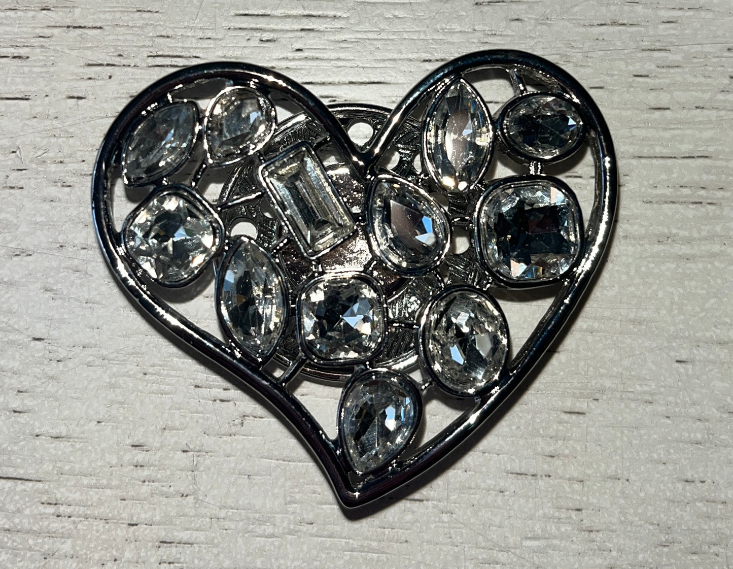 Magneet hart met steentjes