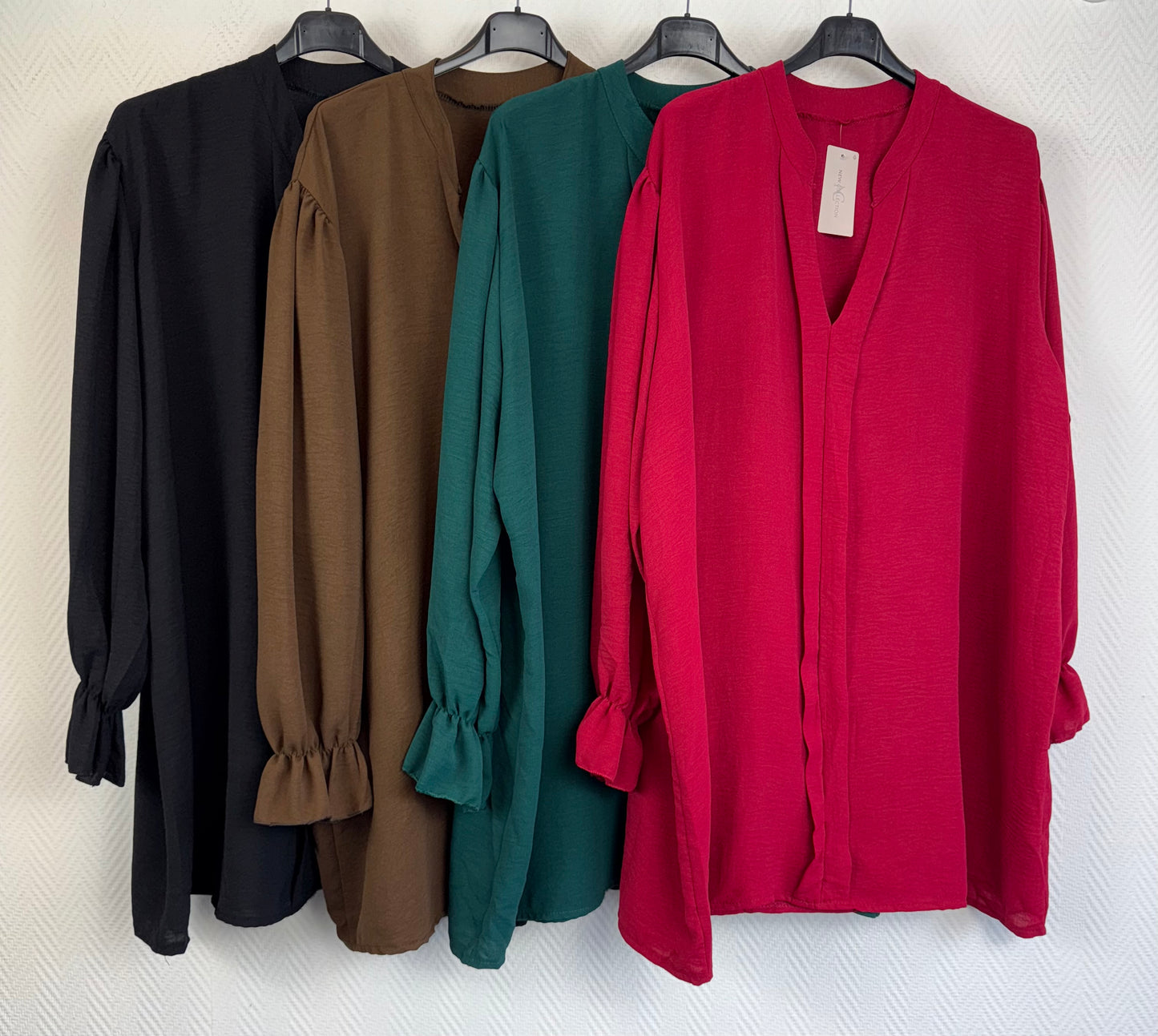Shirt met roezelmouwtje Demi 50/52/54