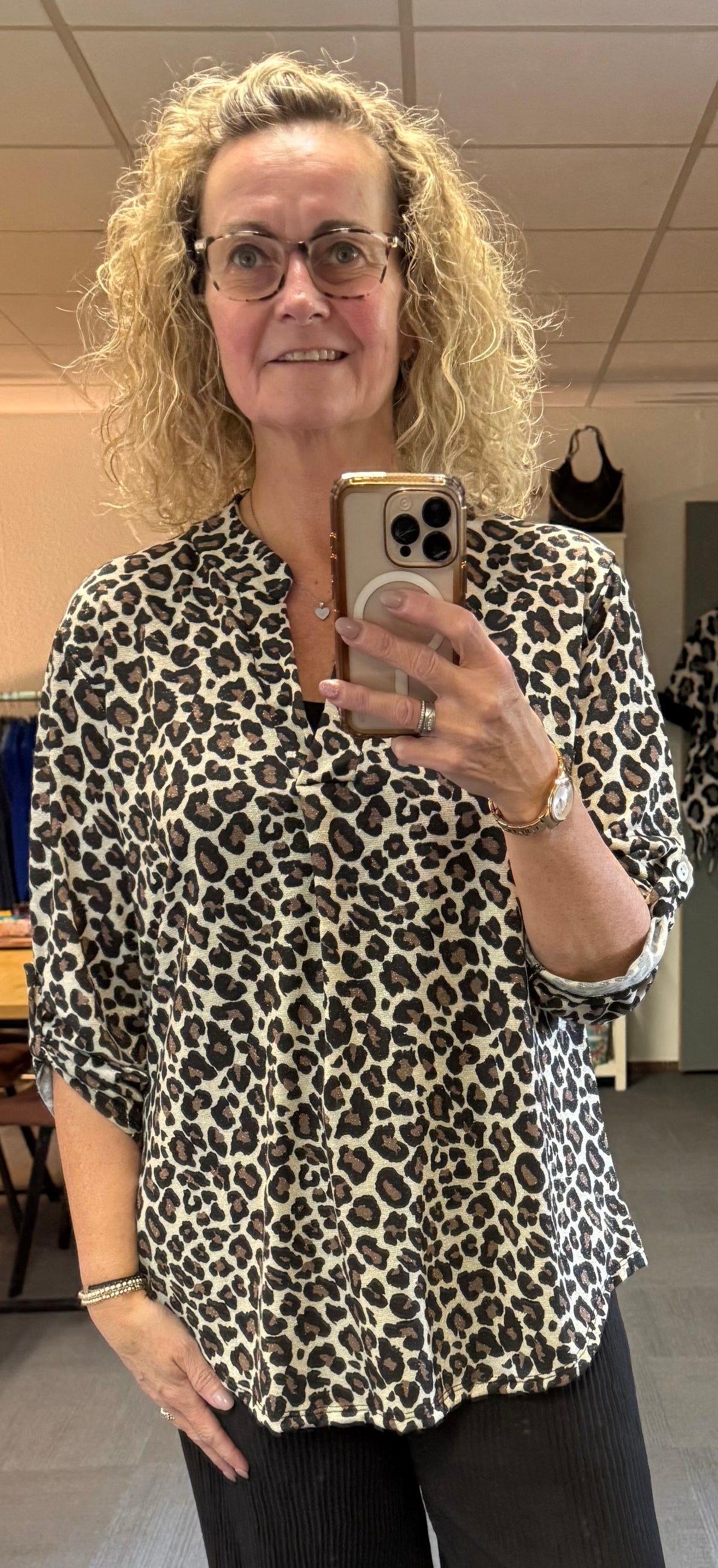 Lurex animal shirtje 42/44/46