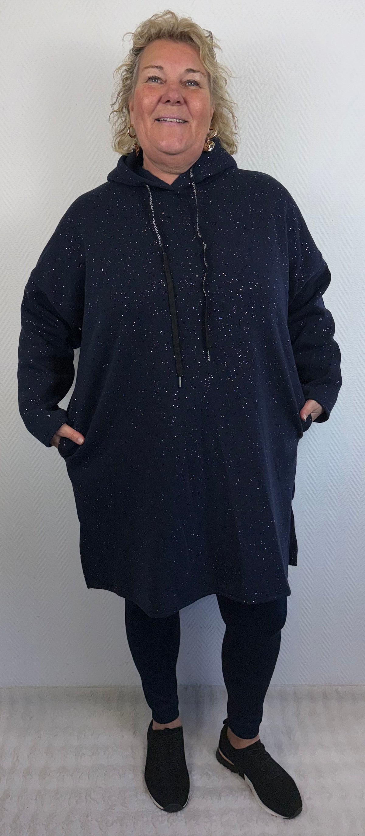 Set glitter donkerblauw 46/48/50