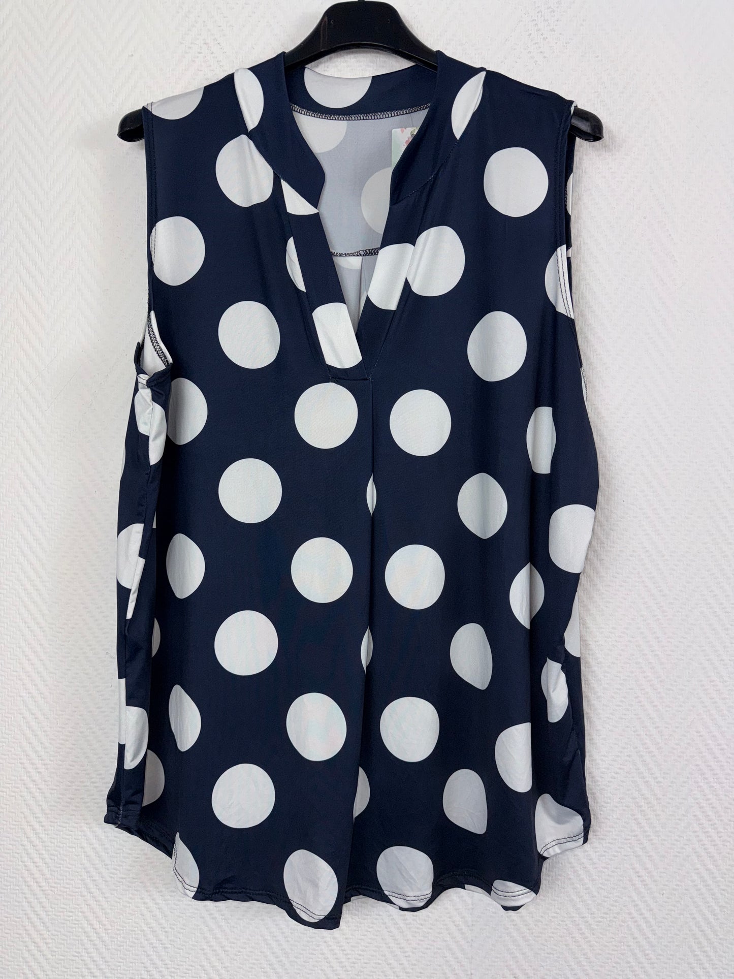 Travelhemdje Polkadot blauw/wit 42/44/46/48