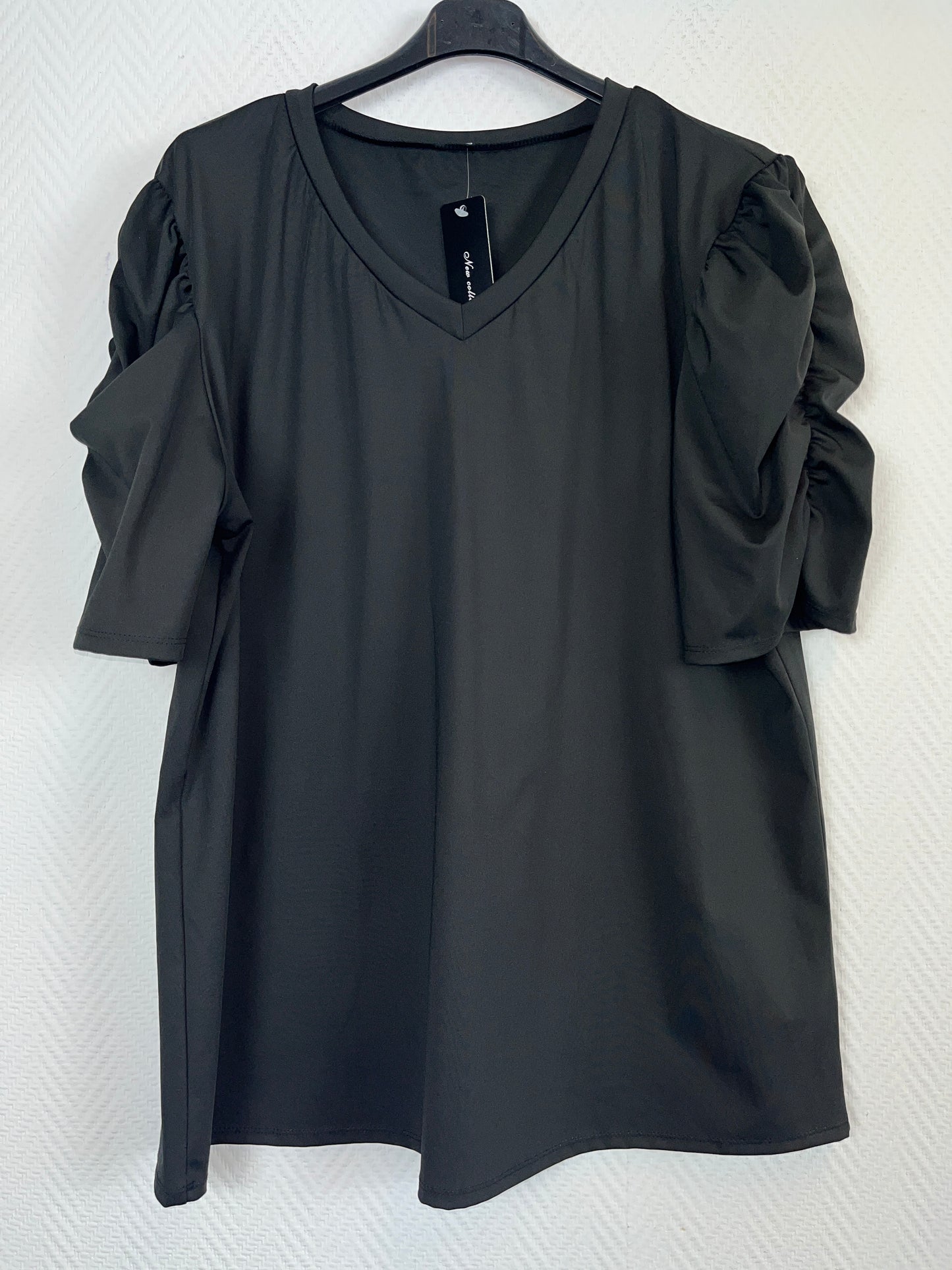 Travelshirt Linda met geplooide pofmouwen 42/44/46/48