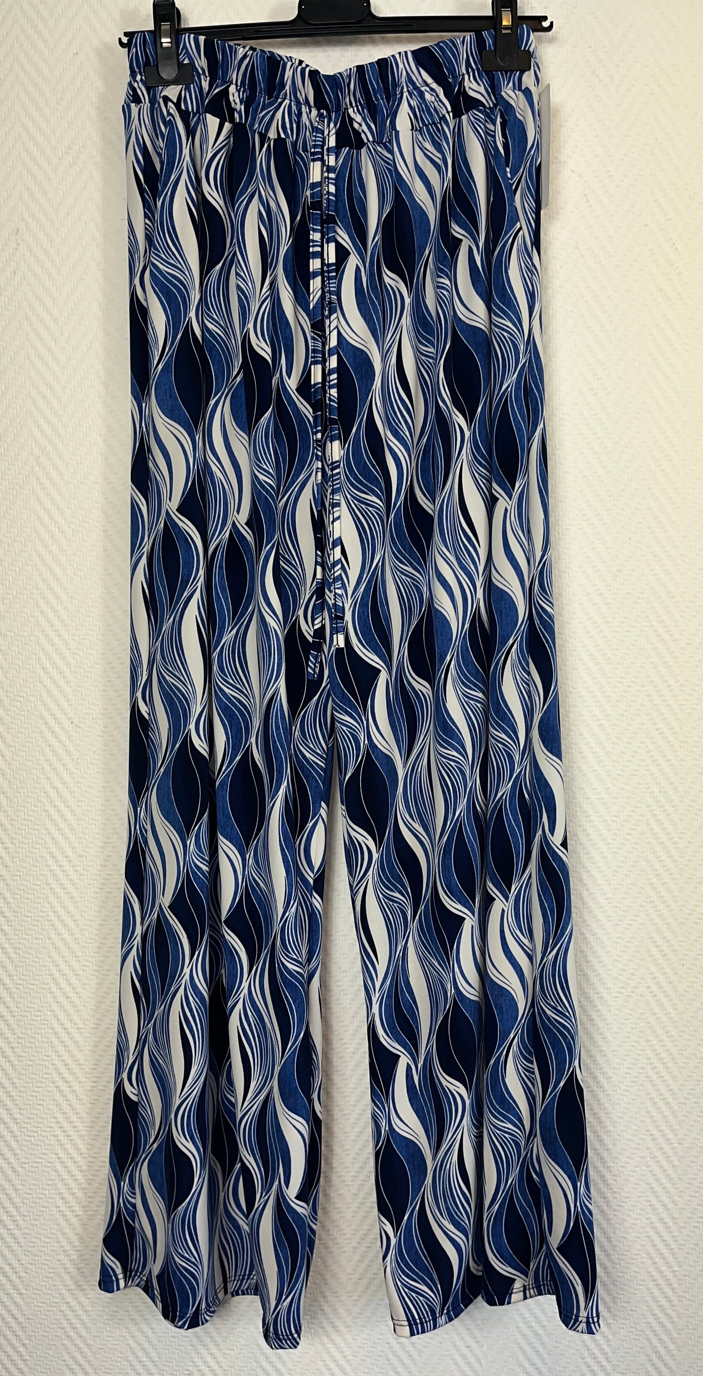 Travel broek blauw print 42/44/46/48/50/52