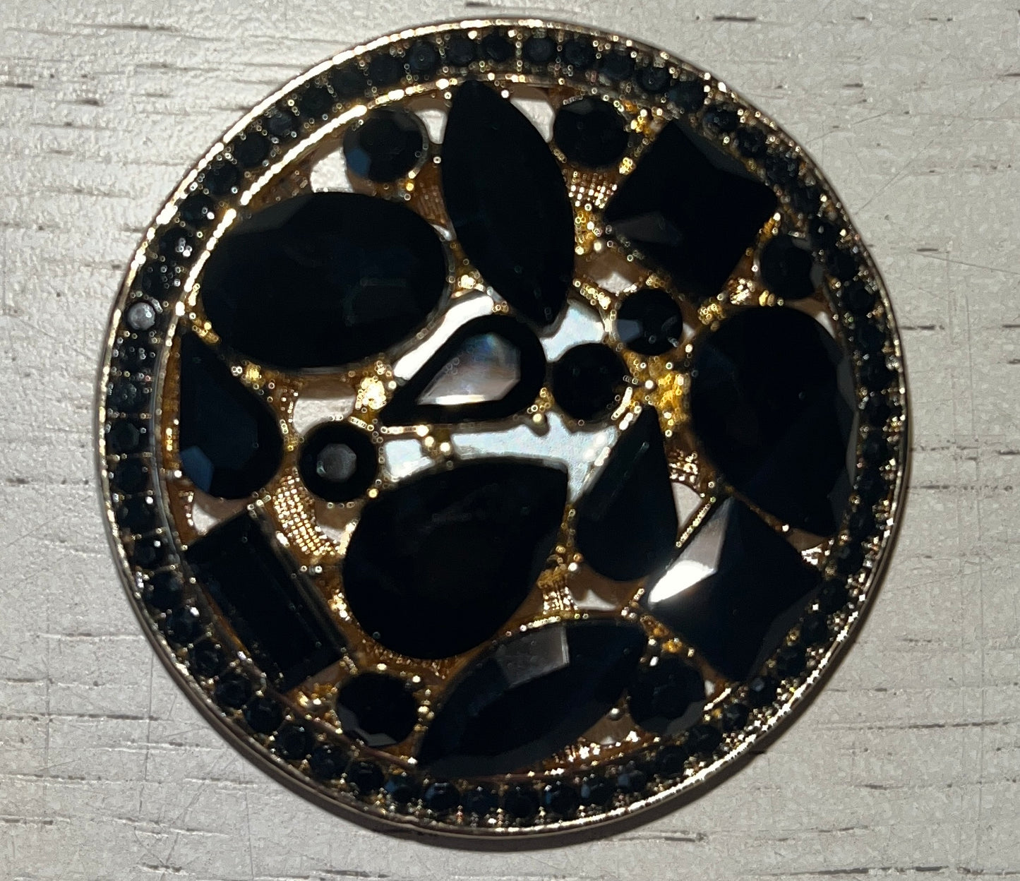 Magneet steentjes zwart/goud of zwart/zilver