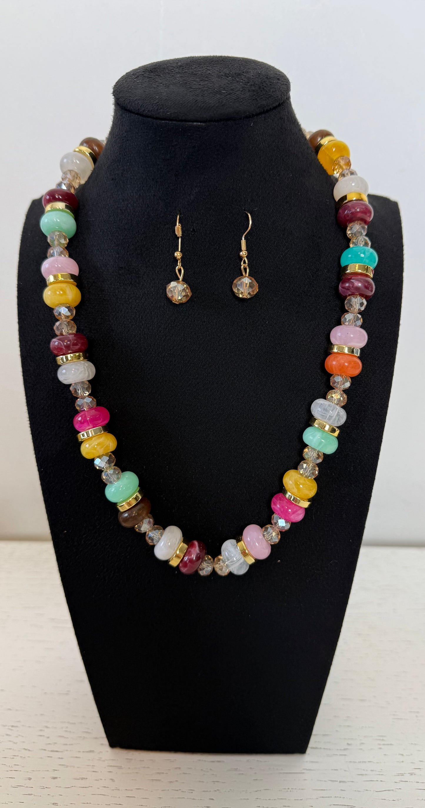 Ketting met oorbellen multicolor (2)