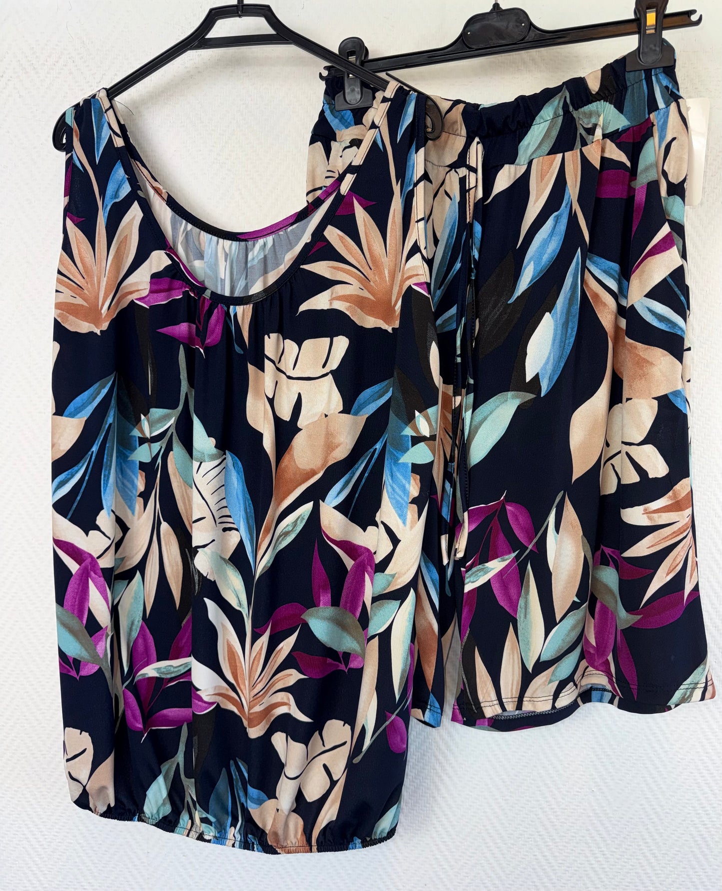 Bermuda + ballon hemdje print blauw (1) 42/44/46/48