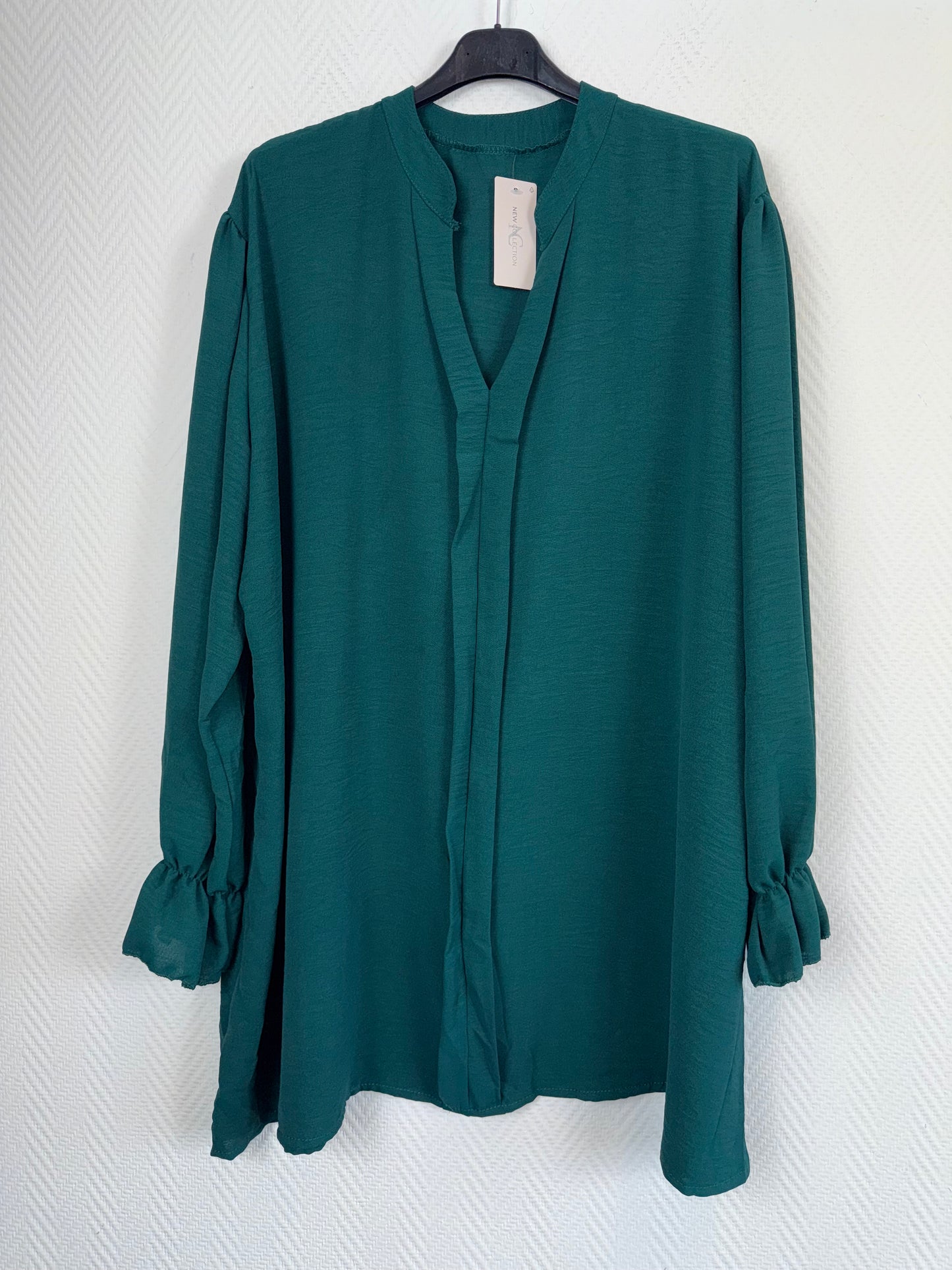 Shirt met roezelmouwtje Demi 50/52/54