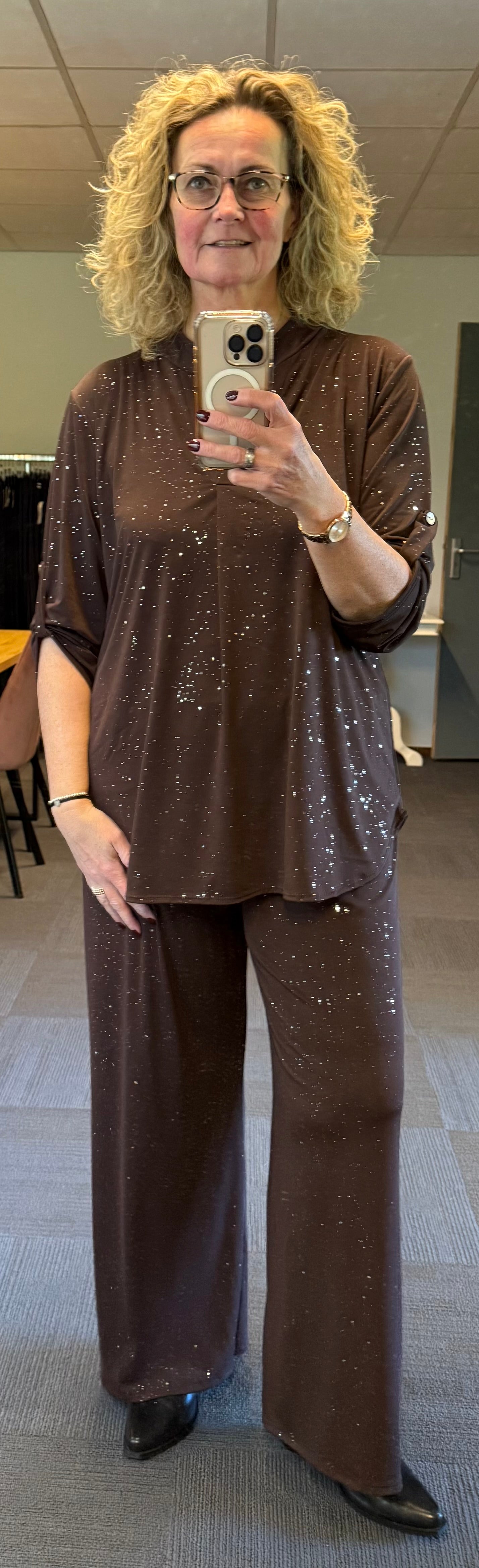 Glitter travelbroek Mia 42/44/46/48/50/52