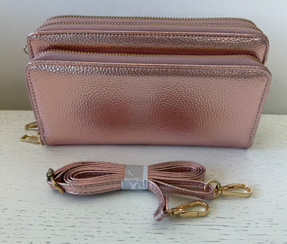 Portemonnee/mobiel/ tasjes metallic