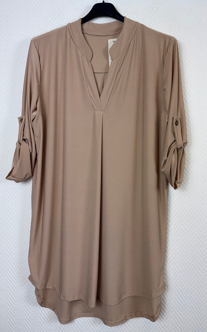 Lang basis tuniek in travelstof 40/42/44/46/48