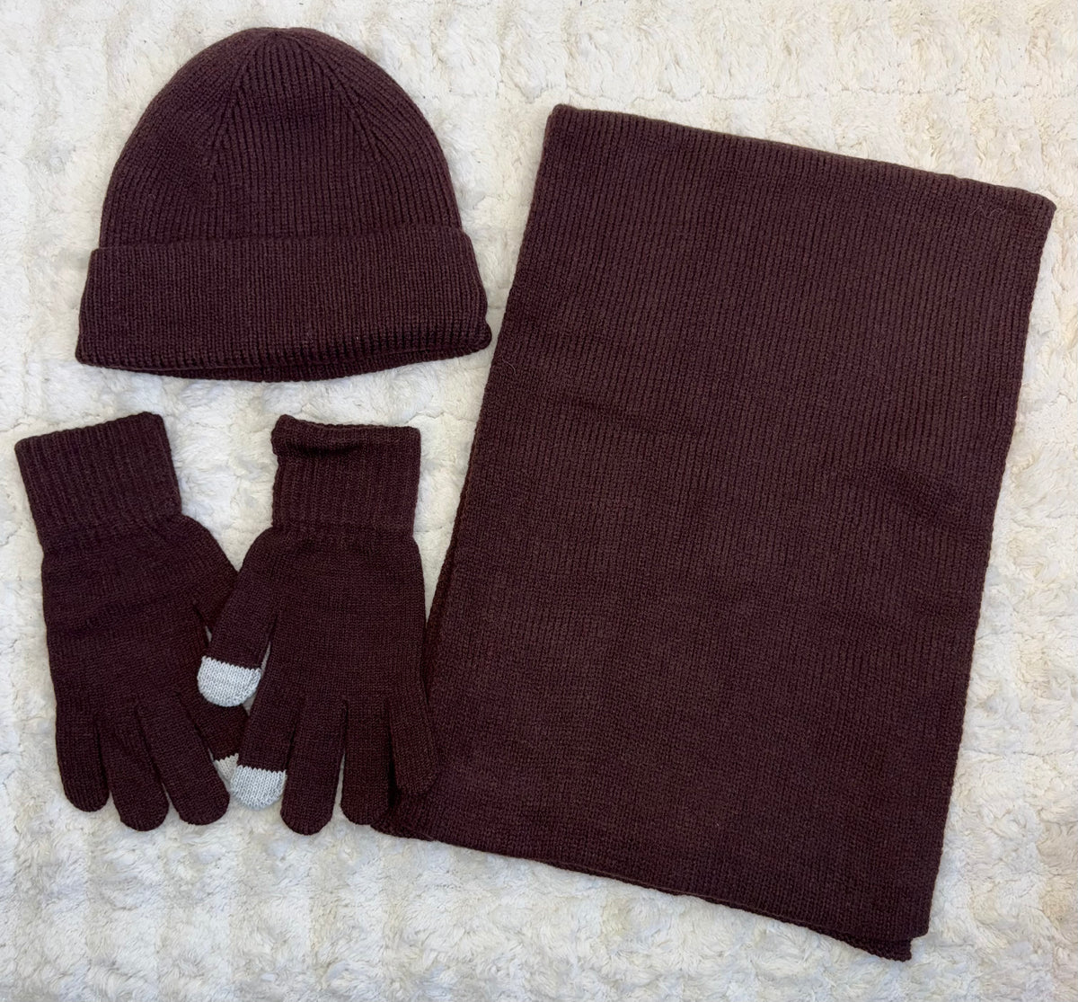 3 Delige set met sjaal/muts/handschoenen