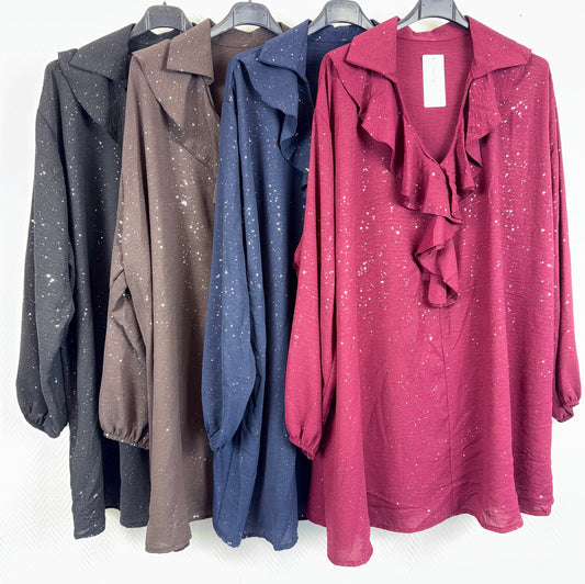 Roezel glitter blouse/tuniek 50/52/54