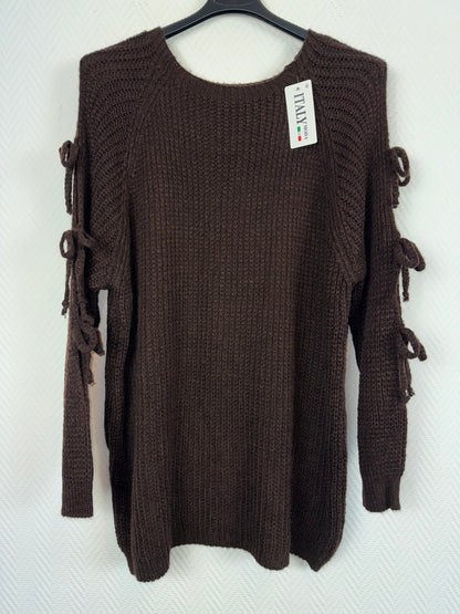 Gebreide trui met strikjes 44/46/48/50