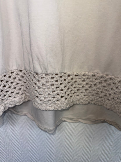 Lang katoenen tuniek/jurkje met gehaakte details 46/48/50