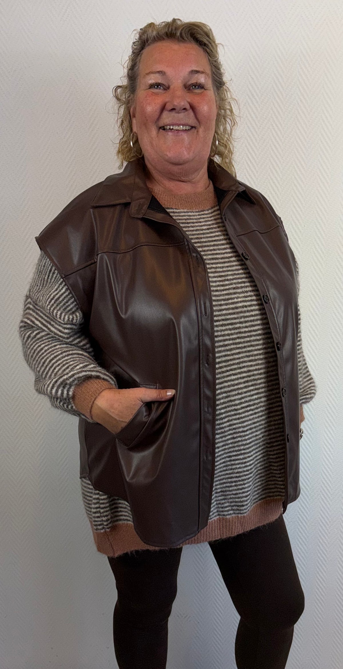 PU leren gilet 46/48/50