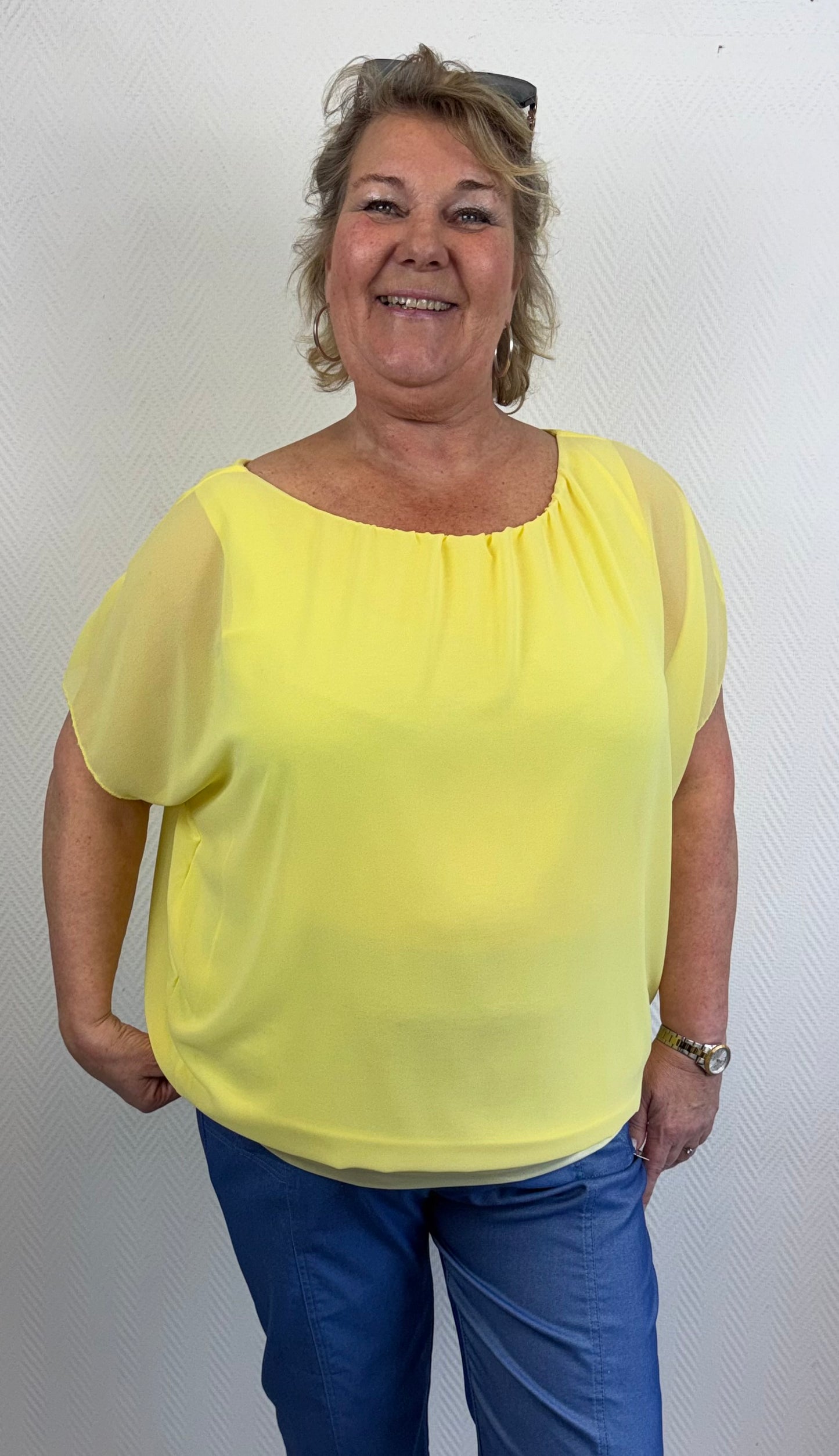 Ballontop met vaste stretch viscose ondertop 40/42/44/46