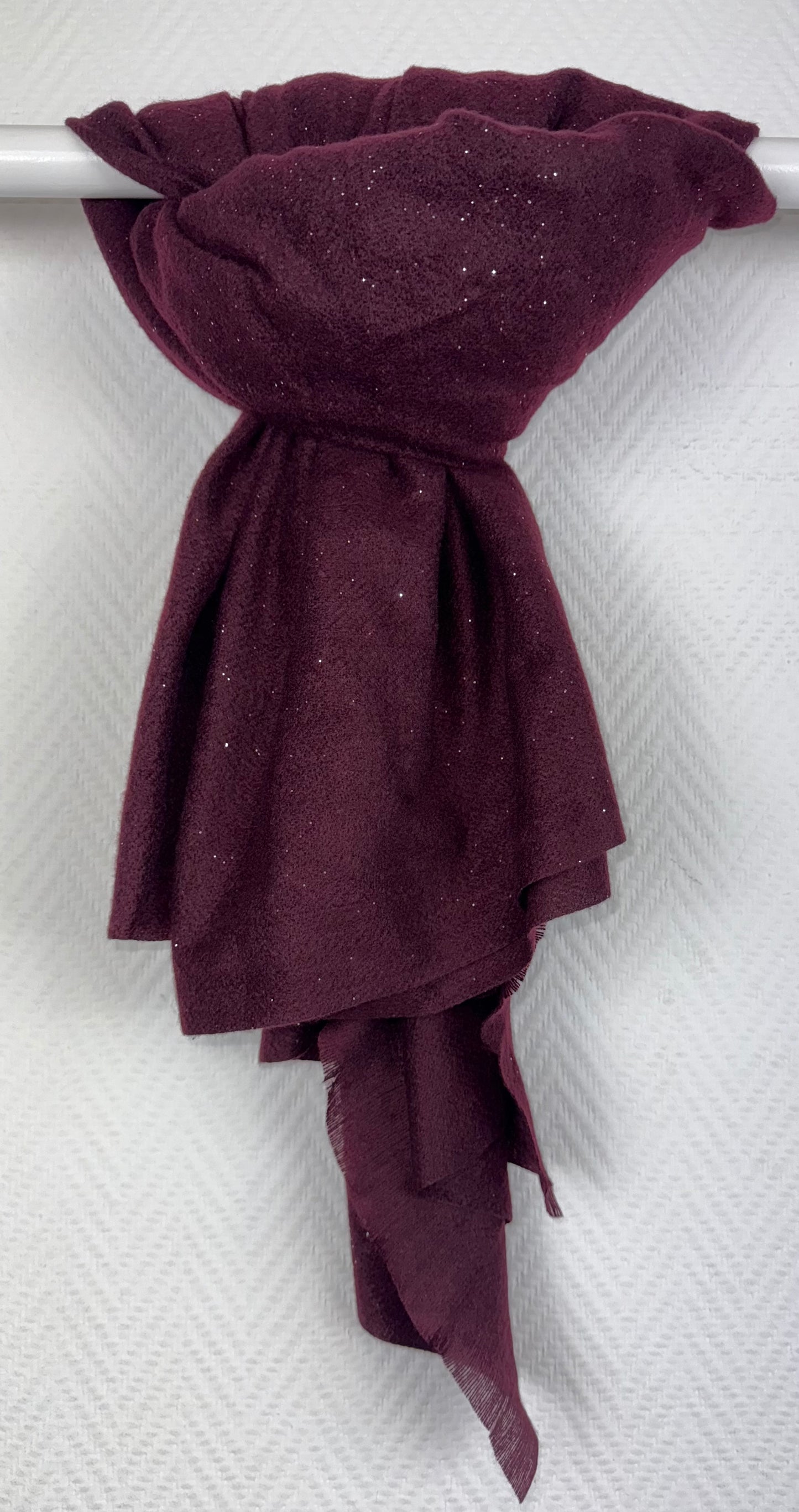 Sjaal bordeauxrood met glitter