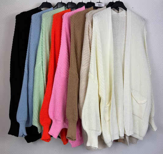 Kort gebreid vest met zakken 44/46/48/50/52/54