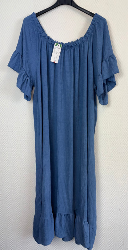 Lange A lijn viscose jurk Anja 48/50/52