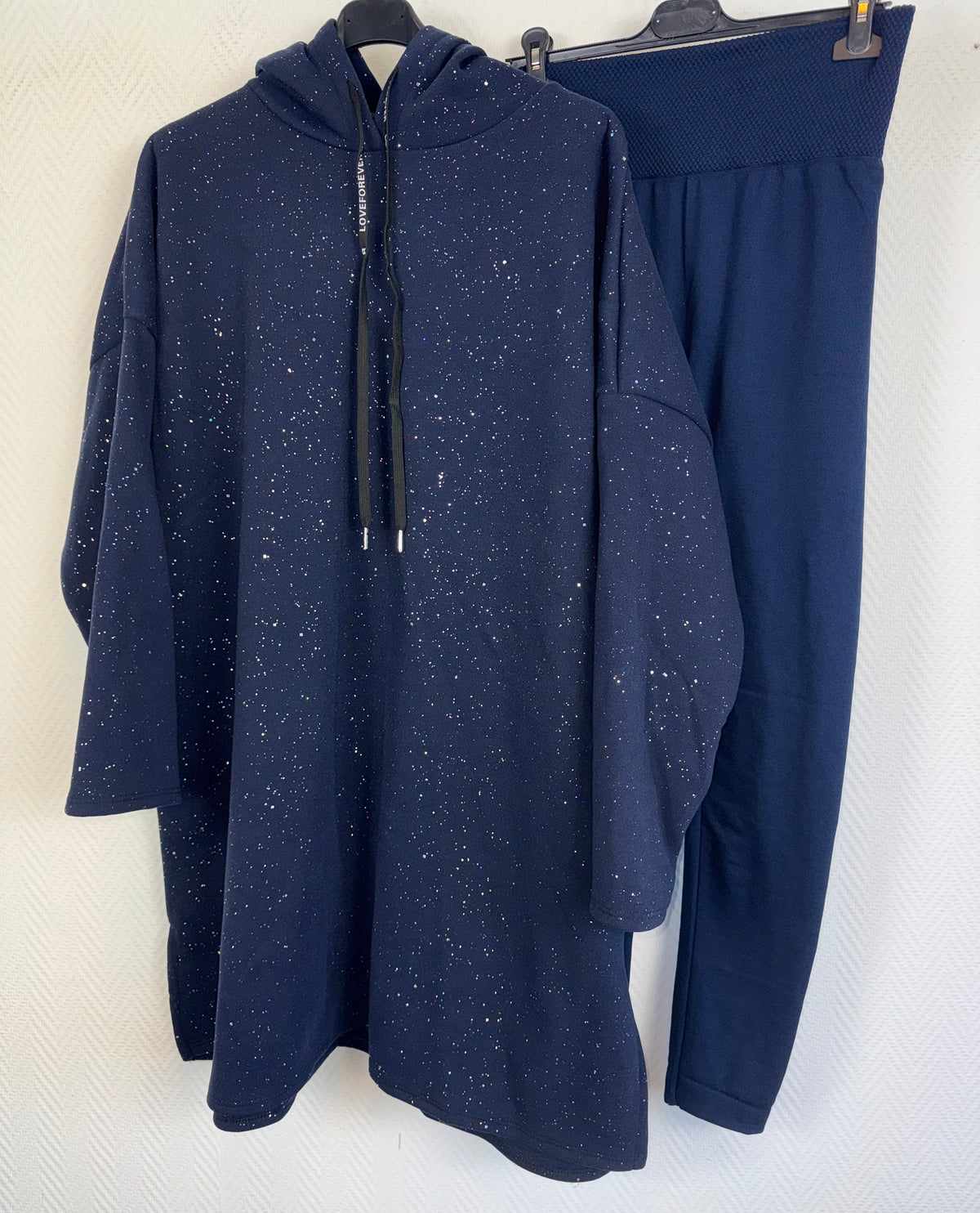 Set glitter donkerblauw 46/48/50