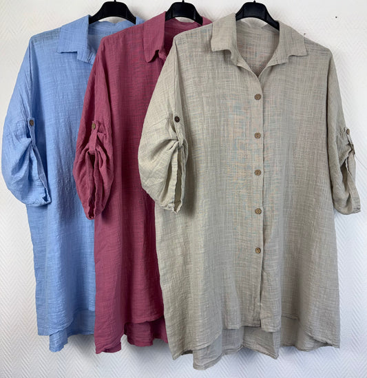 Linnen look blouse 48/50/52
