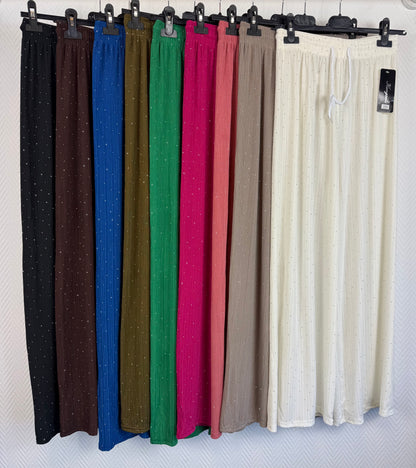 Plissé broek met studs 40/42/44/46