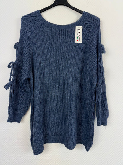 Gebreide trui met strikjes 44/46/48/50