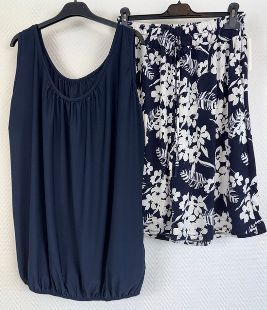 Bermuda & hemdje 42/44/46/48 donkerblauw