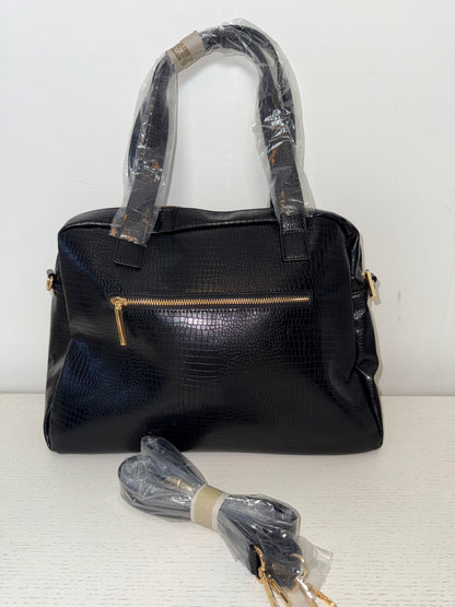 Grote zwarte tas in krokodillen motief