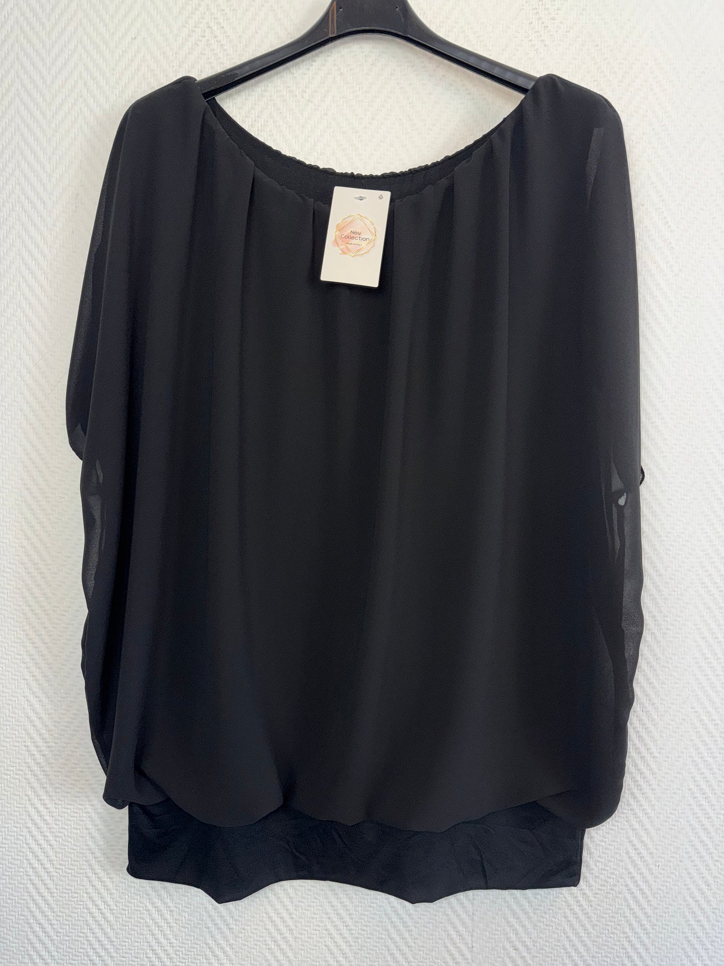 Ballontop met vaste stretch viscose ondertop 40/42/44/46