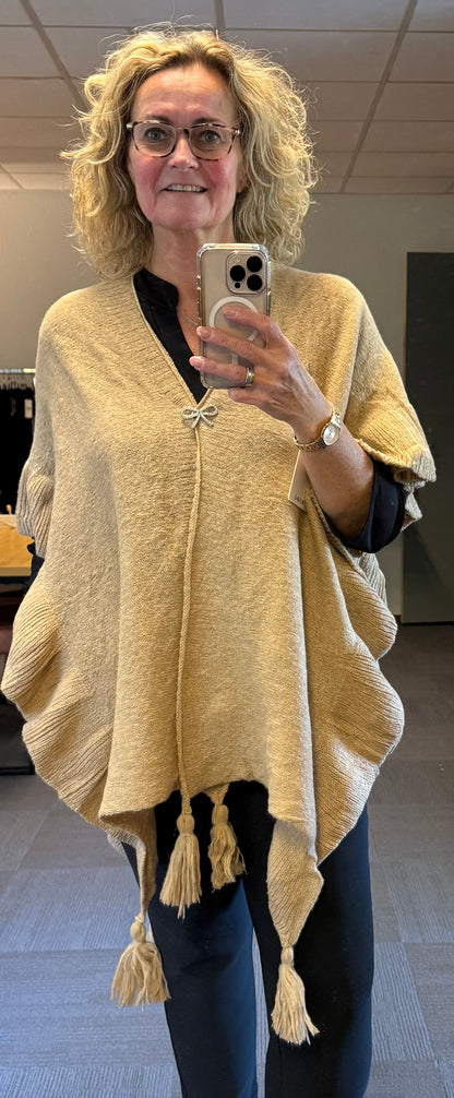 Omslagdoek/Sjaal met broche One size past iedereen.