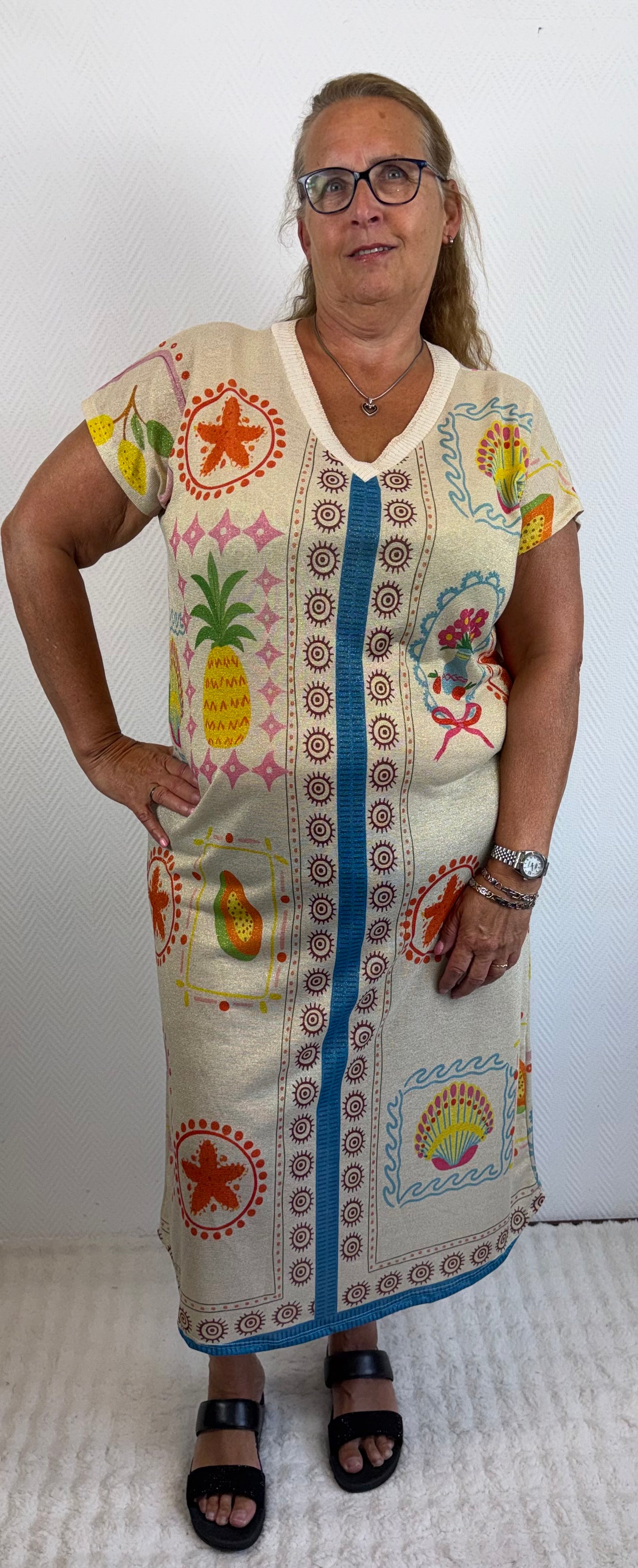 Lurex jurk Ananas 42/44/46/48