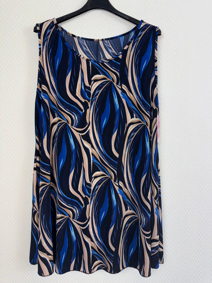 A lijn tops travel print blauw 46/48/50/52/54