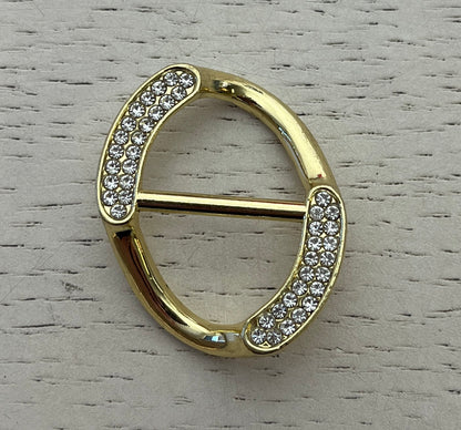 Kleding ophaler ovaal met strass steentjes goud of zilver