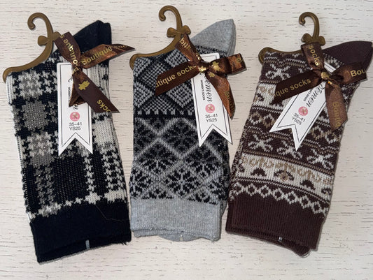 Luxe sokken grijs bruin of zwart 36/36/37/38/39/40/41