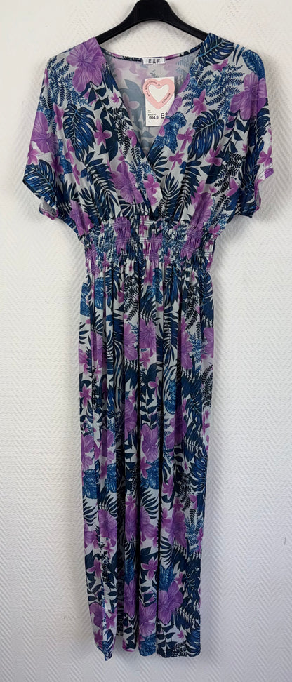Lange jurk bladeren print 40/42/44/46/48/50