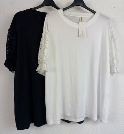 T-Shirt met kanten mouwen 46/48/50