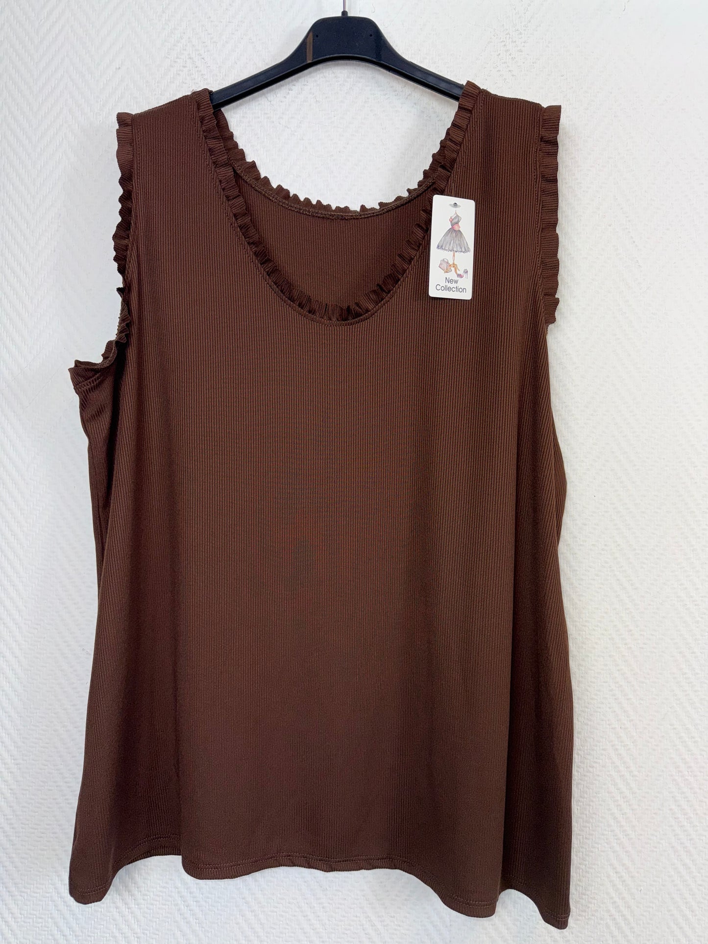 Stretch topjes met roezel randje 46/48/50