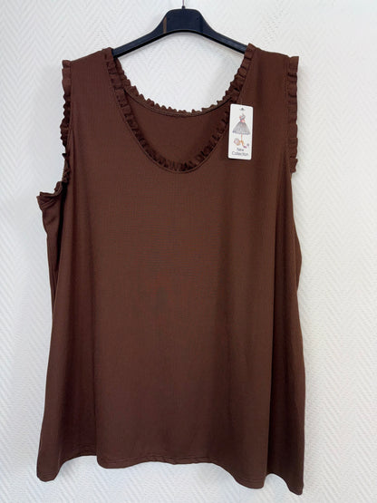 Stretch topjes met roezel randje 46/48/50