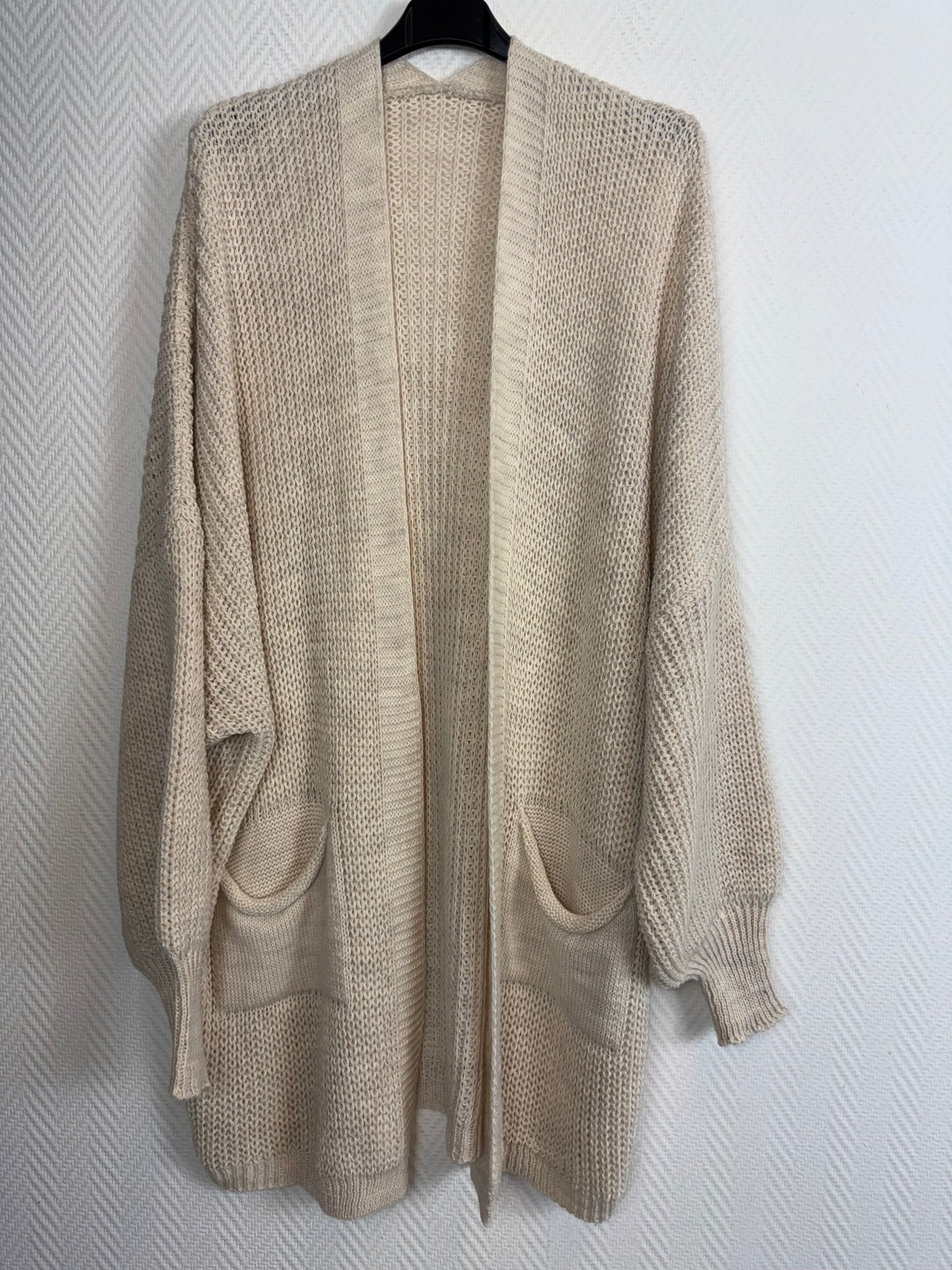 Kort gebreid vest met zakken 44/46/48/50/52/54