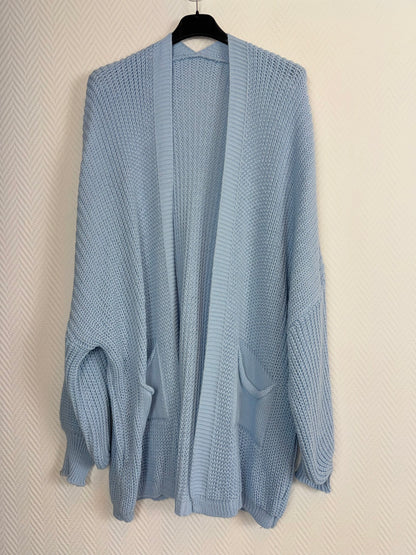 Kort gebreid vest met zakken 44/46/48/50/52/54