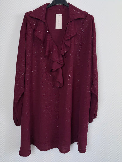 Roezel glitter blouse/tuniek 50/52/54