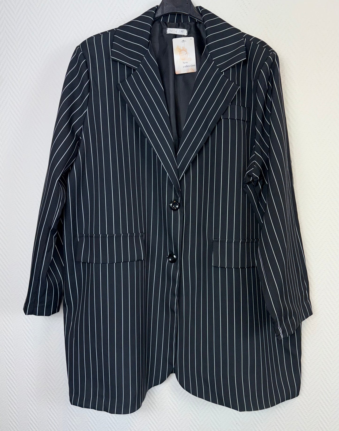 Blazer zwart met witte strepen 48/50/52