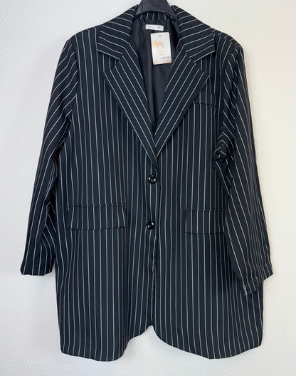 Blazer zwart met witte strepen 48/50/52