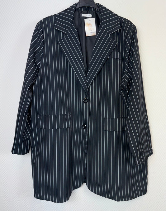 Blazer zwart met witte strepen 48/50/52