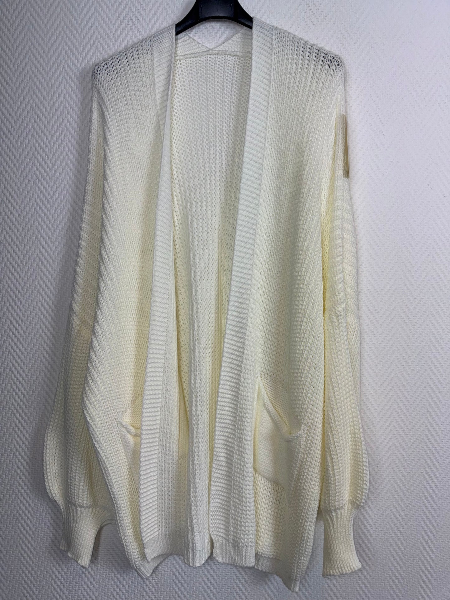 Kort gebreid vest met zakken 44/46/48/50/52/54