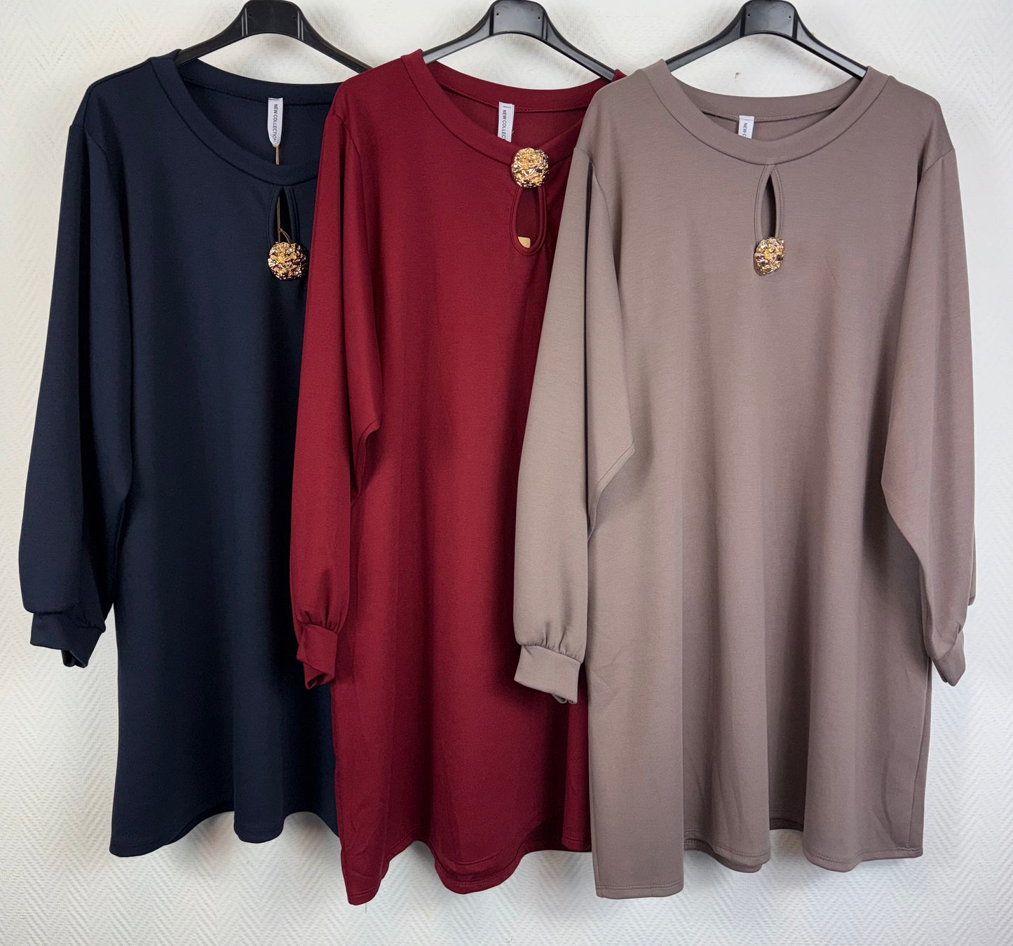 Sweat Dress met broche 48/50/52